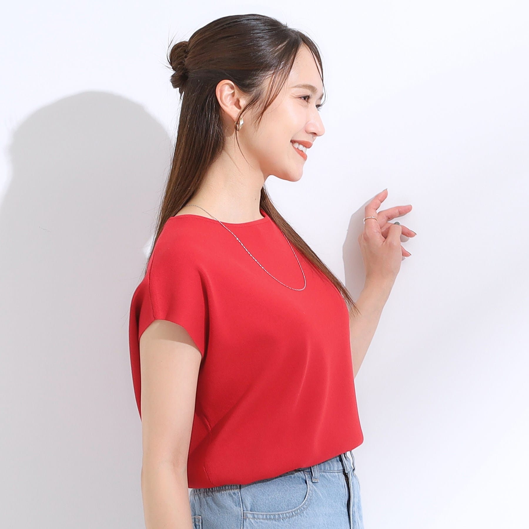 シューラルー SHOO・LA・RUE 【シューアイス/洗える】総針フレンチニット （ネイビー(094)） ネイビー(094)