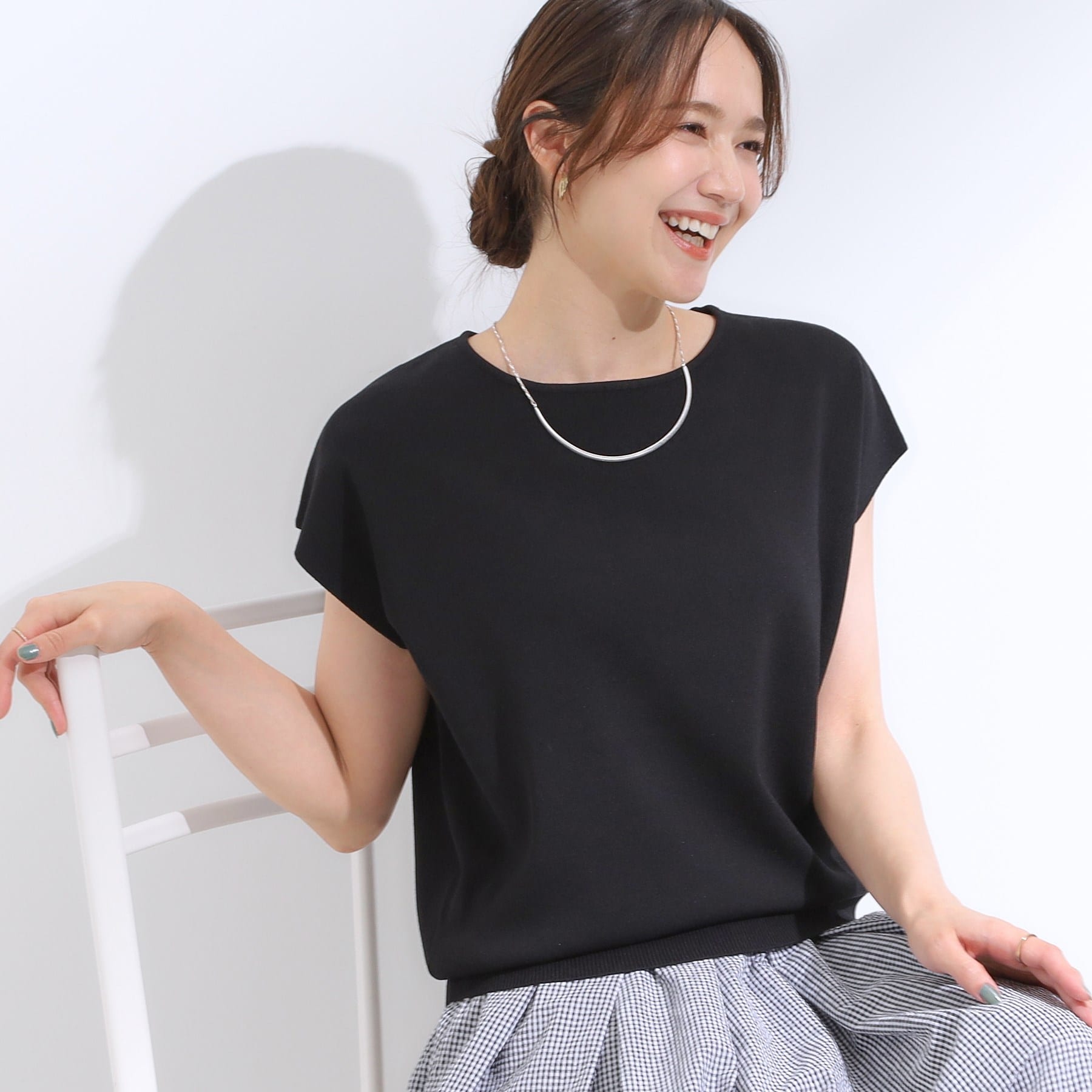 シューラルー SHOO・LA・RUE 【シューアイス/洗える】総針フレンチニット （ブラック(019)） ブラック(019)