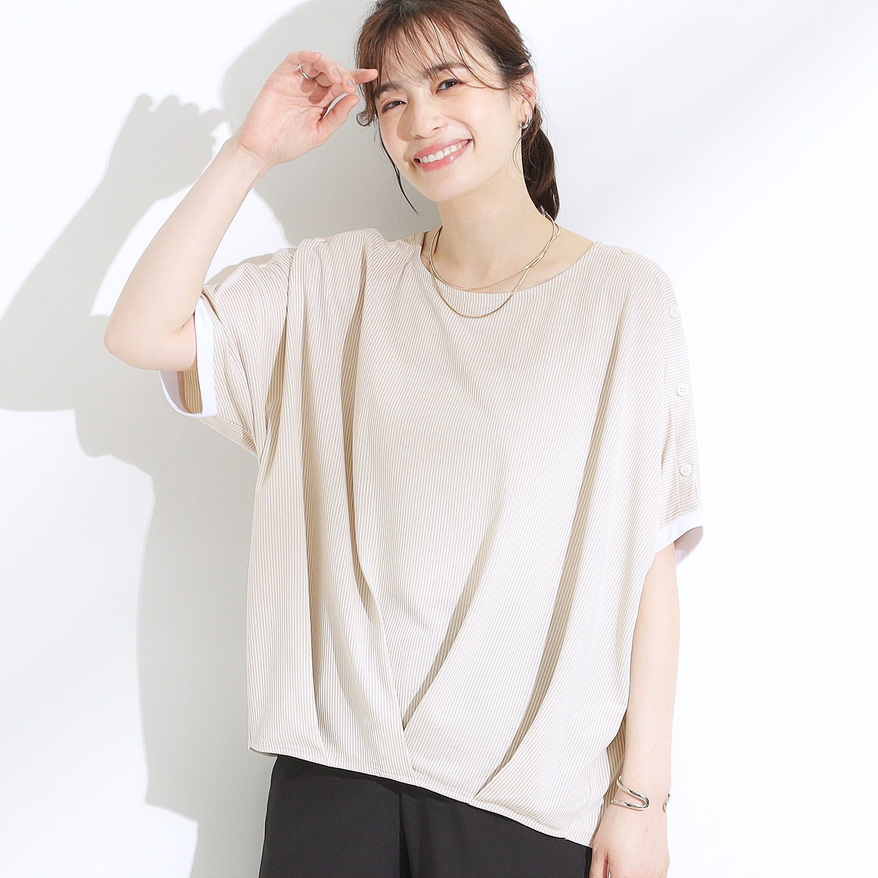 シューラルー SHOO・LA・RUE 【ひんやり】高気温でも快適に インせず決まるドルマン （ベージュ(352)） ベージュ(352)