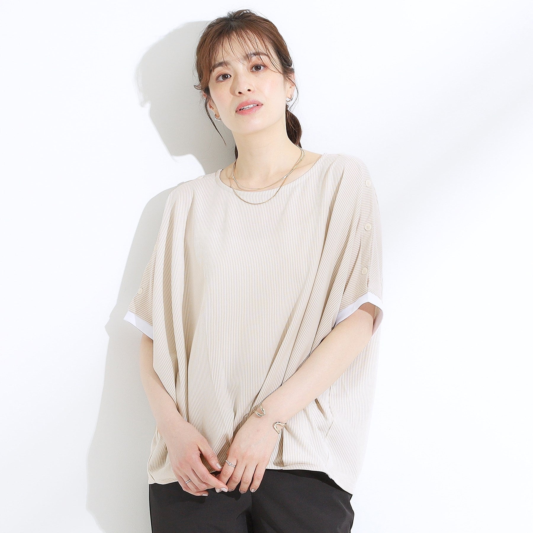 シューラルー SHOO・LA・RUE 【ひんやり】高気温でも快適に インせず決まるドルマン （ベージュ(352)） ベージュ(352)