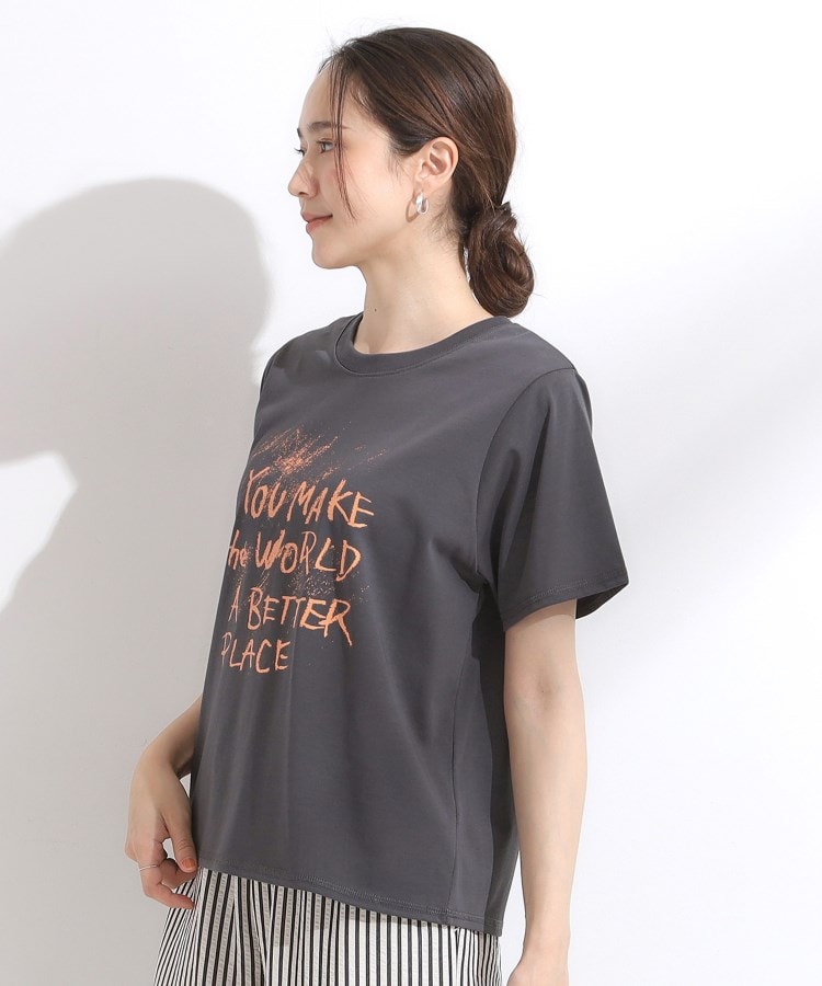 シューラルー SHOO･LA･RUE 【SーLL/ひんやり/汗ジミ軽減/UVカット】グラフィックアソートTシャツ （ライトピンク(870)） ライトピンク(870)
