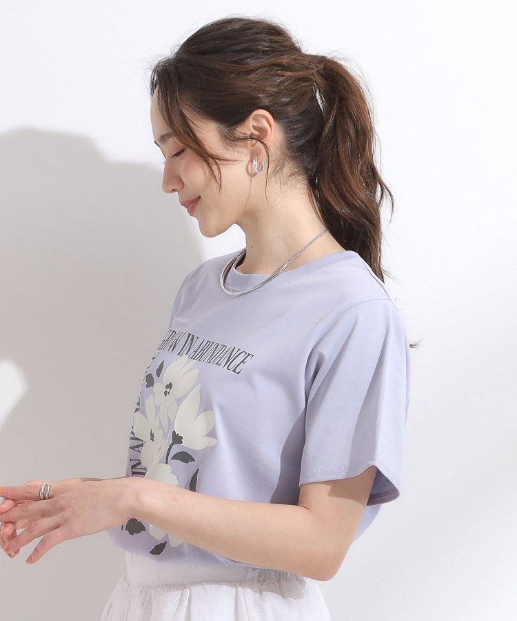 シューラルー SHOO･LA･RUE 【SーLL/ひんやり/汗ジミ軽減/UVカット】グラフィックアソートTシャツ （ライトピンク(870)） ライトピンク(870)