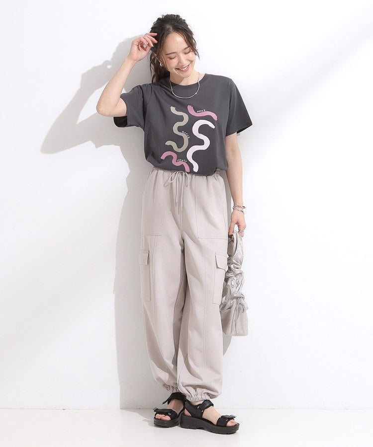 シューラルー SHOO･LA･RUE 【SーLL/ひんやり/汗ジミ軽減/UVカット】グラフィックアソートTシャツ （ライトピンク(870)） ライトピンク(870)