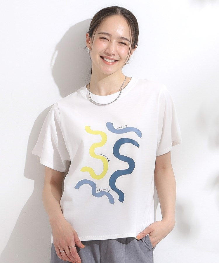 シューラルー SHOO･LA･RUE 【SーLL/ひんやり/汗ジミ軽減/UVカット】グラフィックアソートTシャツ （ライトピンク(870)） ライトピンク(870)