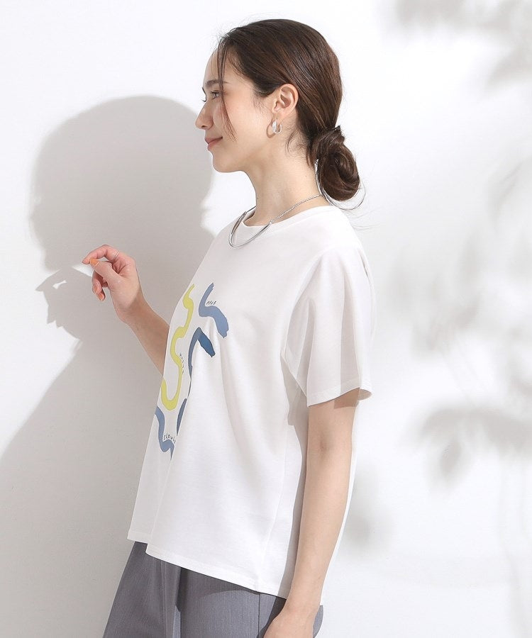 シューラルー SHOO･LA･RUE 【SーLL/ひんやり/汗ジミ軽減/UVカット】グラフィックアソートTシャツ （ライトピンク(870)） ライトピンク(870)
