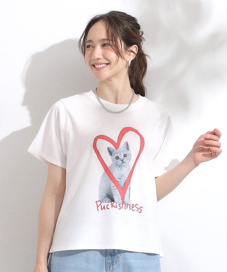 シューラルー SHOO･LA･RUE 【SーLL/ひんやり/汗ジミ軽減/UVカット】グラフィックアソートTシャツ （ライトピンク(870)） ライトピンク(870)