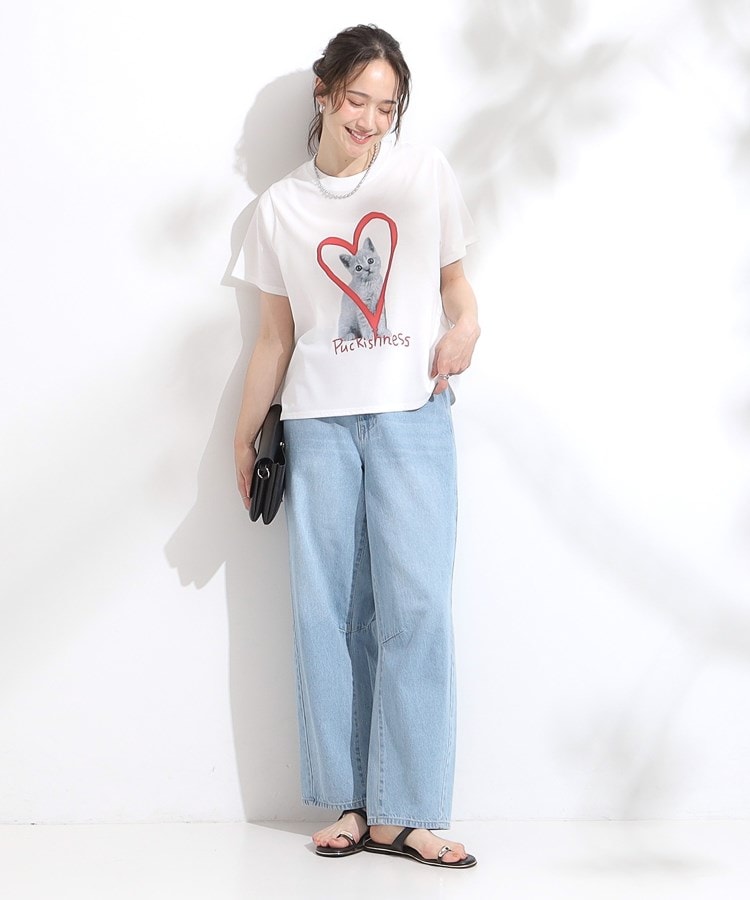 シューラルー SHOO･LA･RUE 【SーLL/ひんやり/汗ジミ軽減/UVカット】グラフィックアソートTシャツ （ライトピンク(870)） ライトピンク(870)