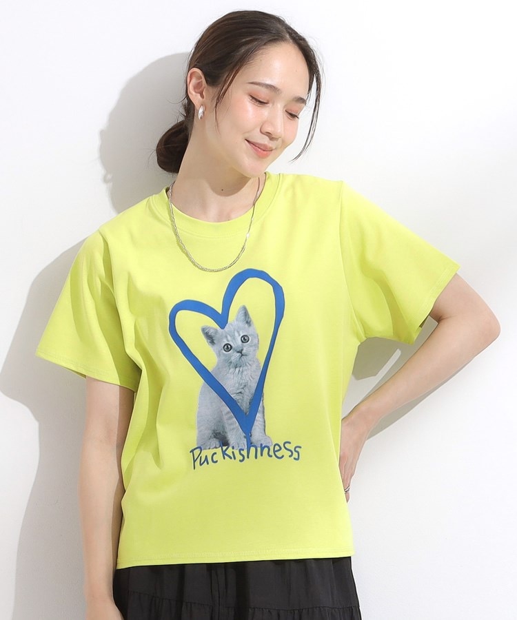 シューラルー SHOO･LA･RUE 【SーLL/ひんやり/汗ジミ軽減/UVカット】グラフィックアソートTシャツ （ライトピンク(870)） ライトピンク(870)