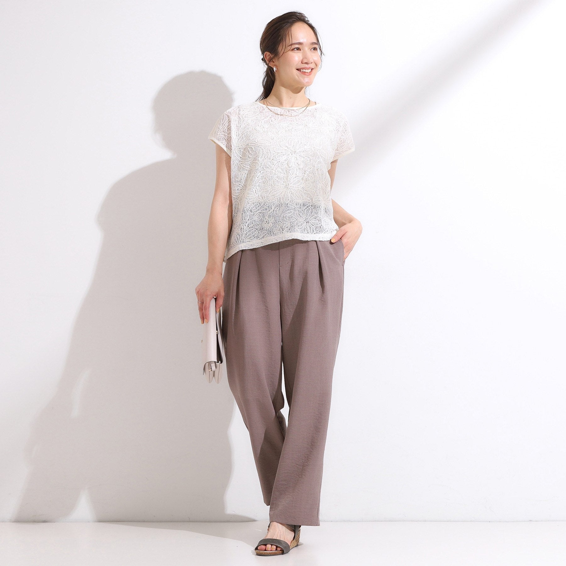 シューラルー SHOO・LA・RUE 【2点セット】刺繍レーストップス （アイボリー(004)） アイボリー(004)