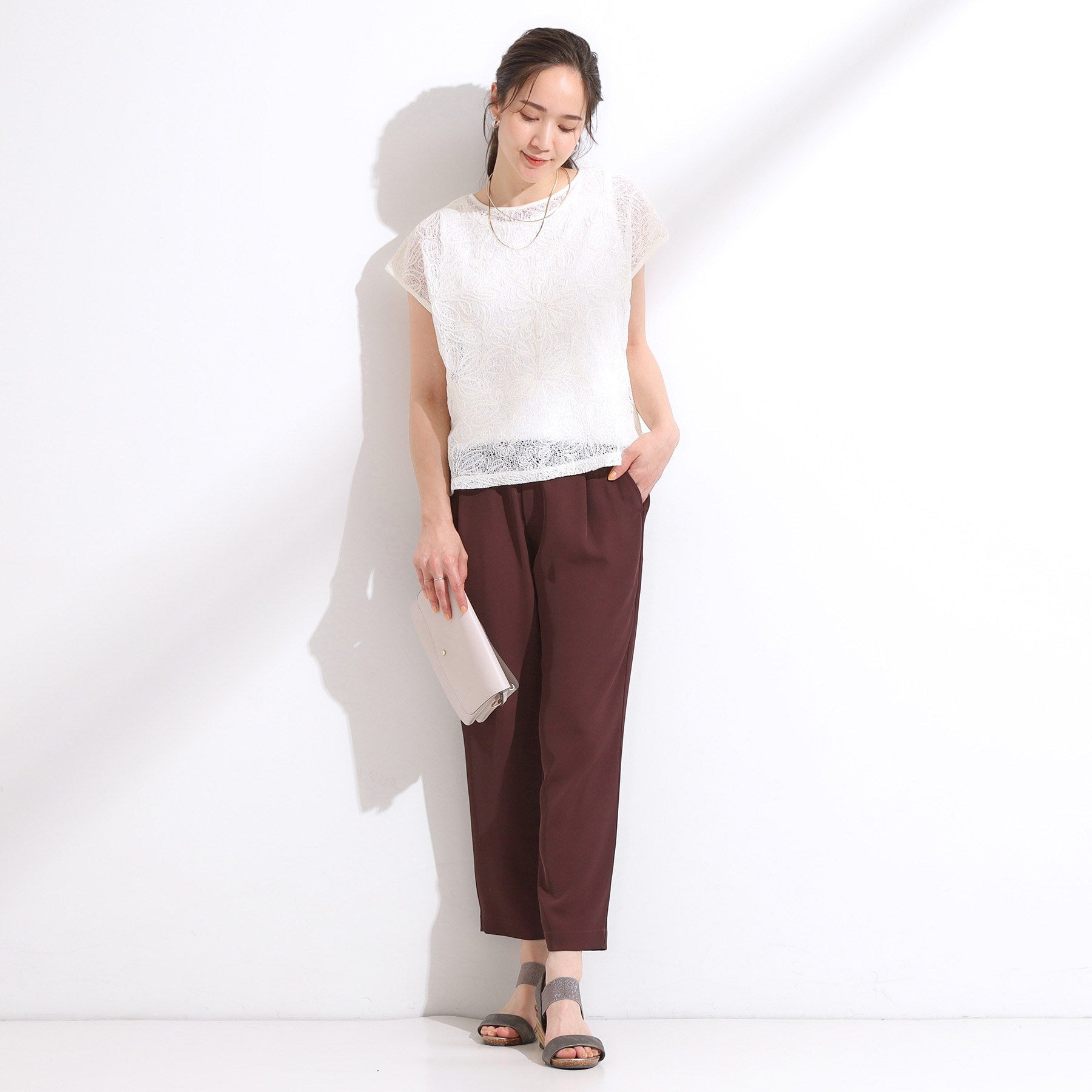 シューラルー SHOO・LA・RUE 【2点セット】刺繍レーストップス （アイボリー(004)） アイボリー(004)