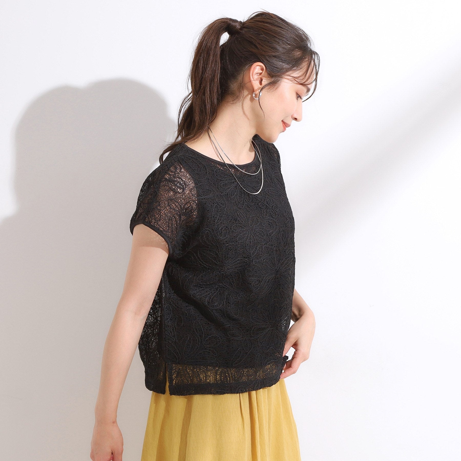 シューラルー SHOO・LA・RUE 【2点セット】刺繍レーストップス （アイボリー(004)） アイボリー(004)