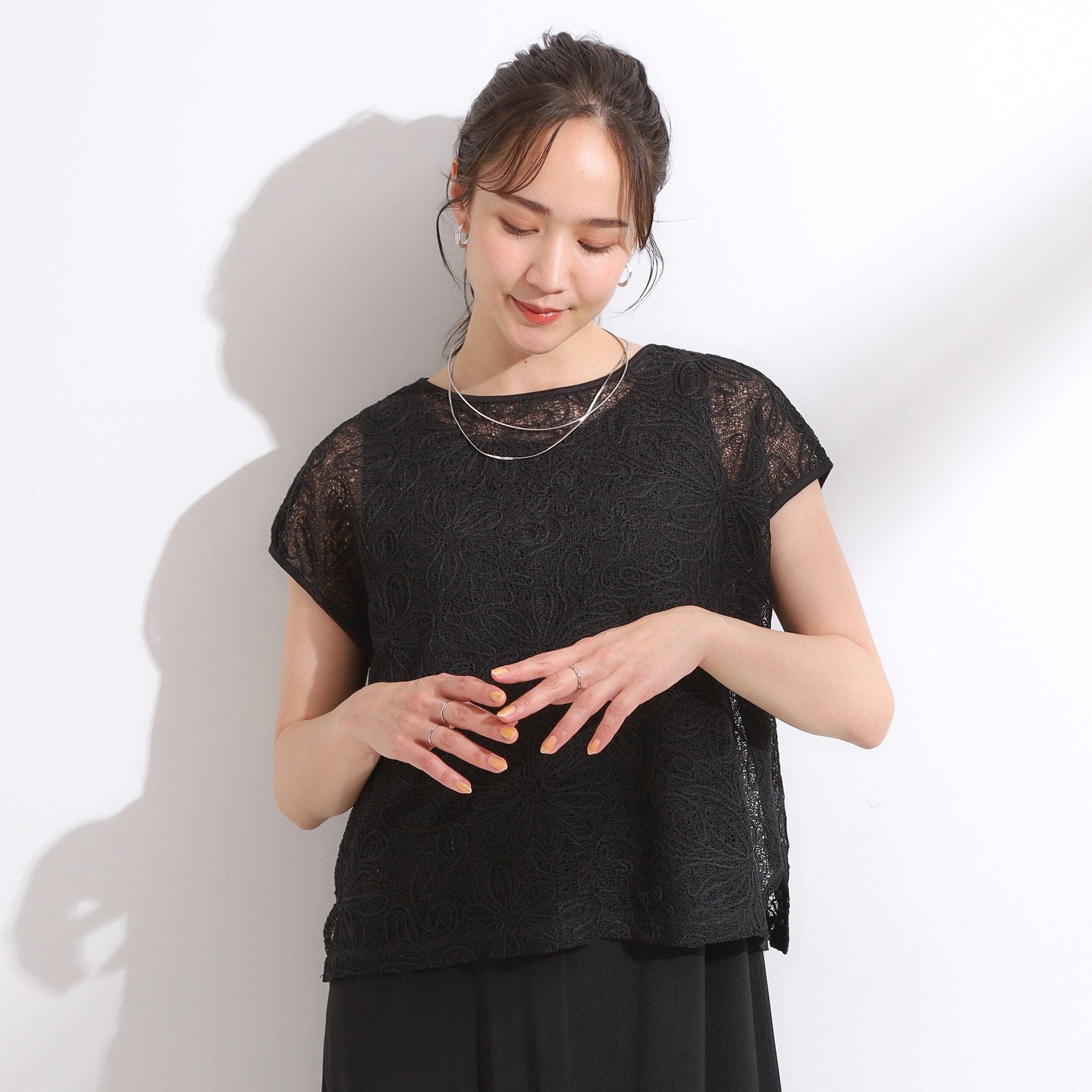 シューラルー SHOO・LA・RUE 【2点セット】刺繍レーストップス （アイボリー(004)） アイボリー(004)