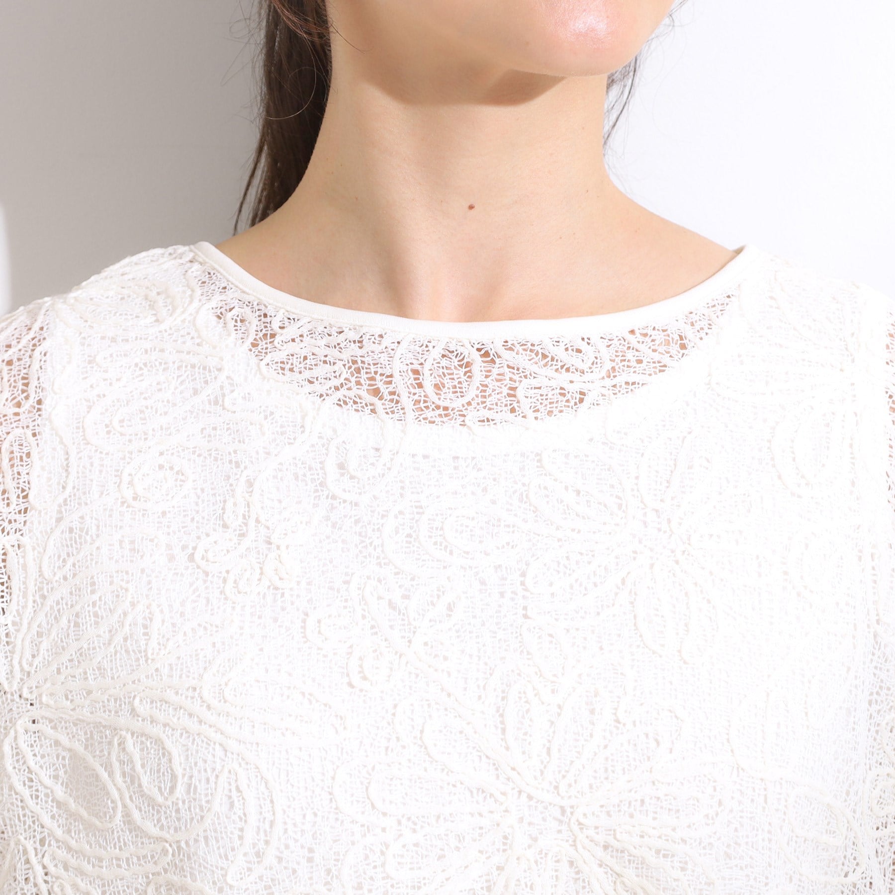 シューラルー SHOO・LA・RUE 【2点セット】刺繍レーストップス （アイボリー(004)） アイボリー(004)