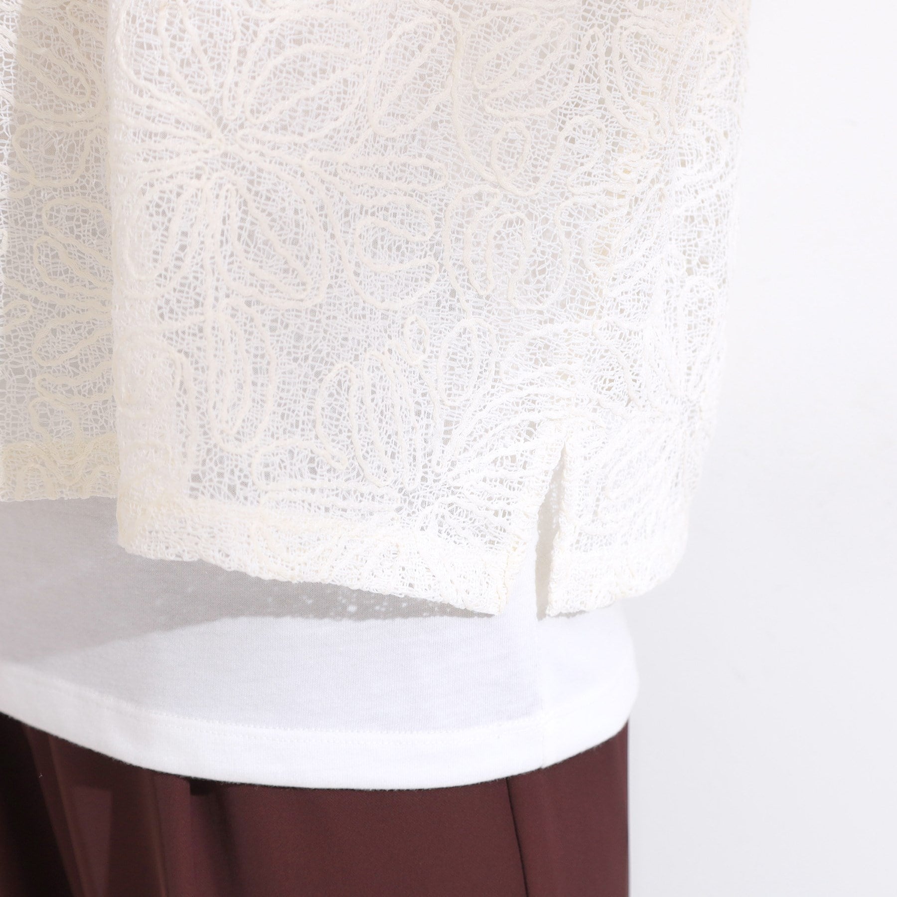 シューラルー SHOO・LA・RUE 【2点セット】刺繍レーストップス （アイボリー(004)） アイボリー(004)