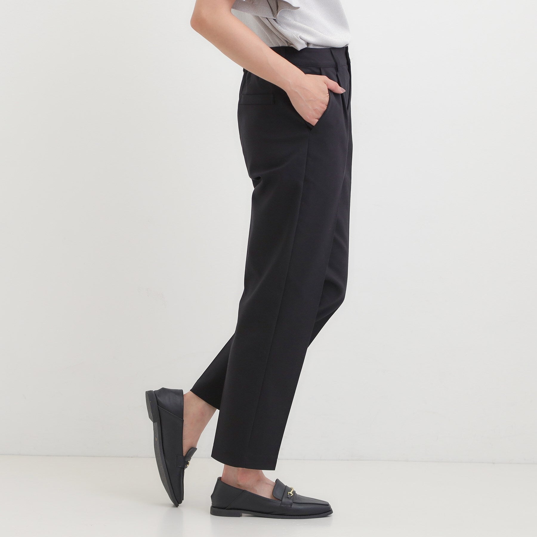 シューラルー SHOO・LA・RUE 【洗える/S-3L/美脚シルエット】ソフトスティックパンツ （ブルー(092)） ブルー(092)