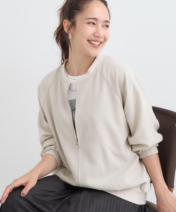 シューラルー SHOO･LA･RUE 麻調リブブルゾン （ベージュ(052)） ベージュ(052)