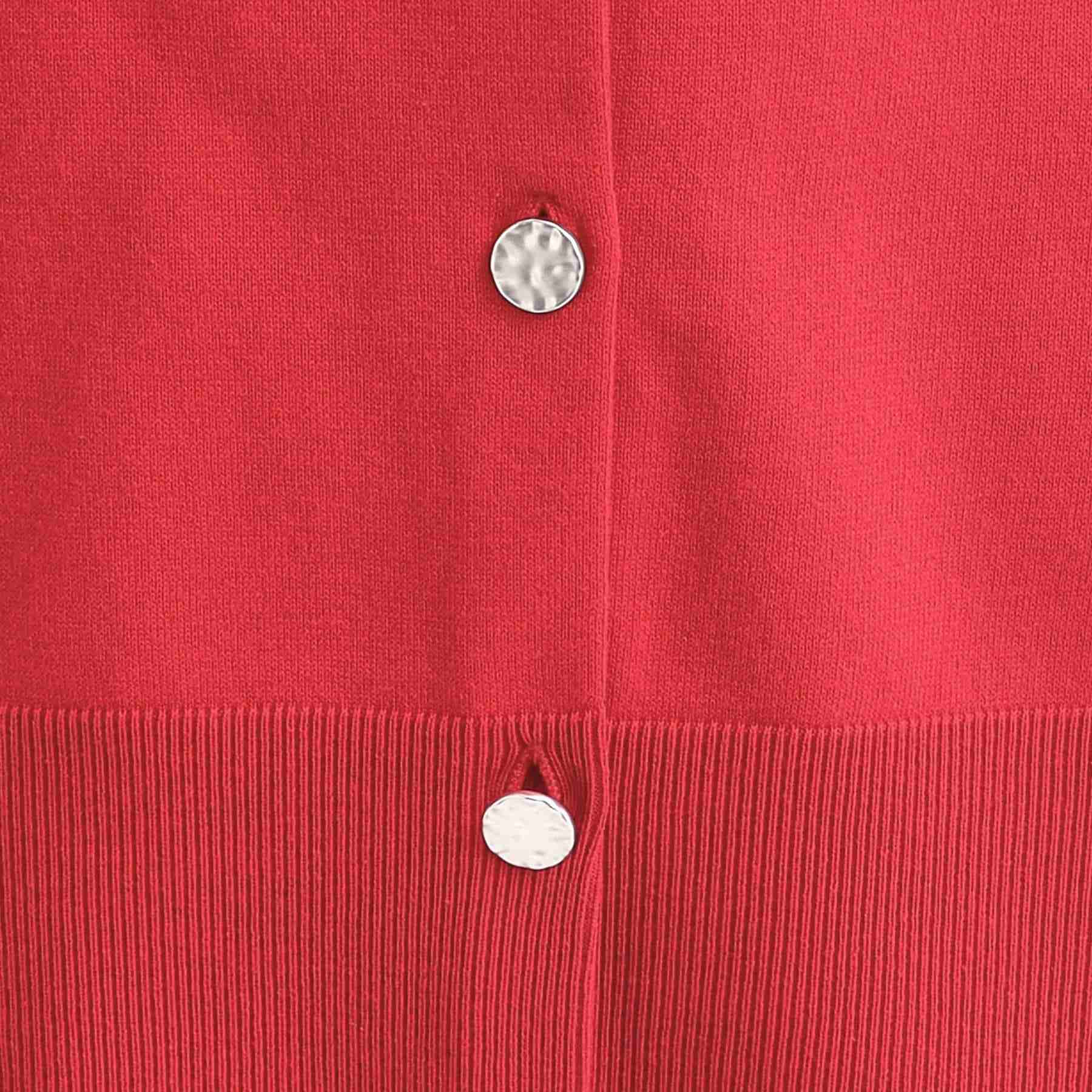 シューラルー SHOO・LA・RUE スウェットライク キーネックカーディガン （グリーン(022)） グリーン(022)