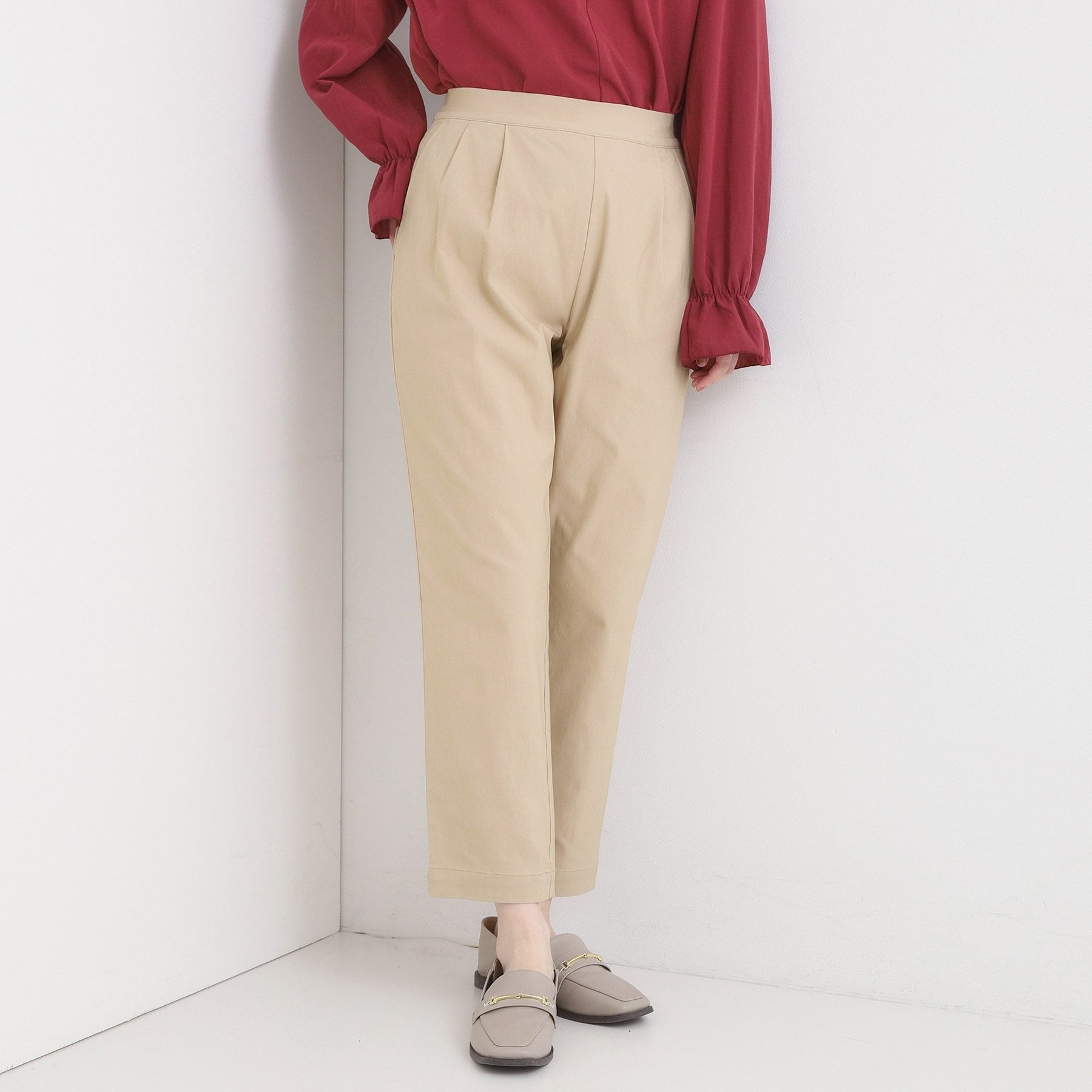 シューラルー SHOO・LA・RUE あったかハイパー裏起毛テーパード （ベージュ(052)） ベージュ(052)