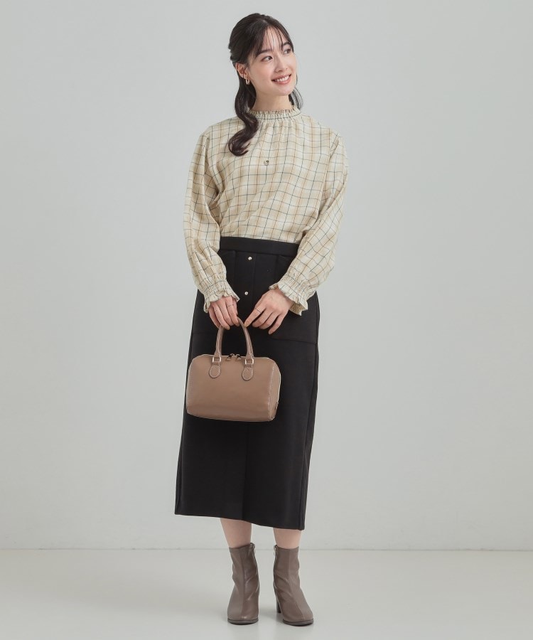 シューラルー SHOO･LA･RUE ギャザーネックがスタイリングのアクセントに ハイネックブラウス （ブラック(319)） ブラック(319)