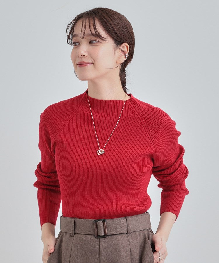 シューラルー SHOO･LA･RUE 【洗濯機可】ちくちくしにくい やわらかリブハイネックニット （チャコールグレー(014)） チャコールグレー(014)