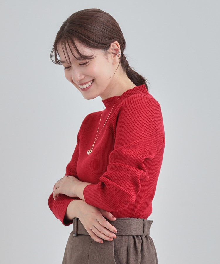 シューラルー SHOO･LA･RUE 【洗濯機可】ちくちくしにくい やわらかリブハイネックニット （チャコールグレー(014)） チャコールグレー(014)