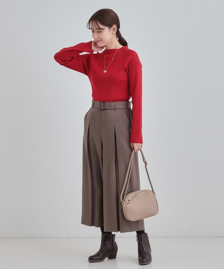 シューラルー SHOO･LA･RUE 【洗濯機可】ちくちくしにくい やわらかリブハイネックニット （チャコールグレー(014)） チャコールグレー(014)