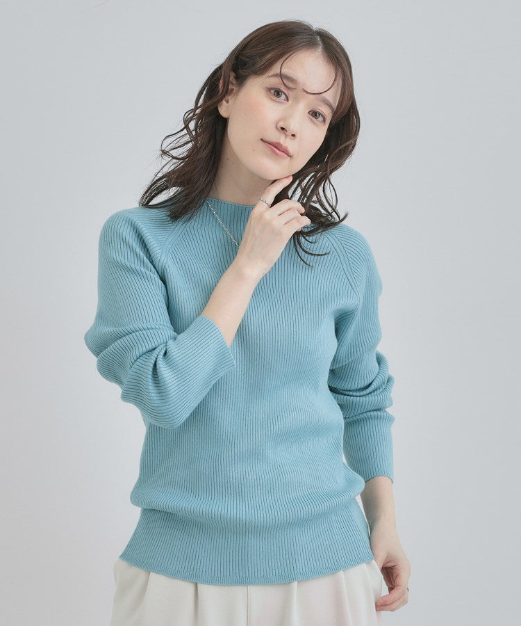 シューラルー SHOO･LA･RUE 【洗濯機可】ちくちくしにくい やわらかリブハイネックニット （チャコールグレー(014)） チャコールグレー(014)