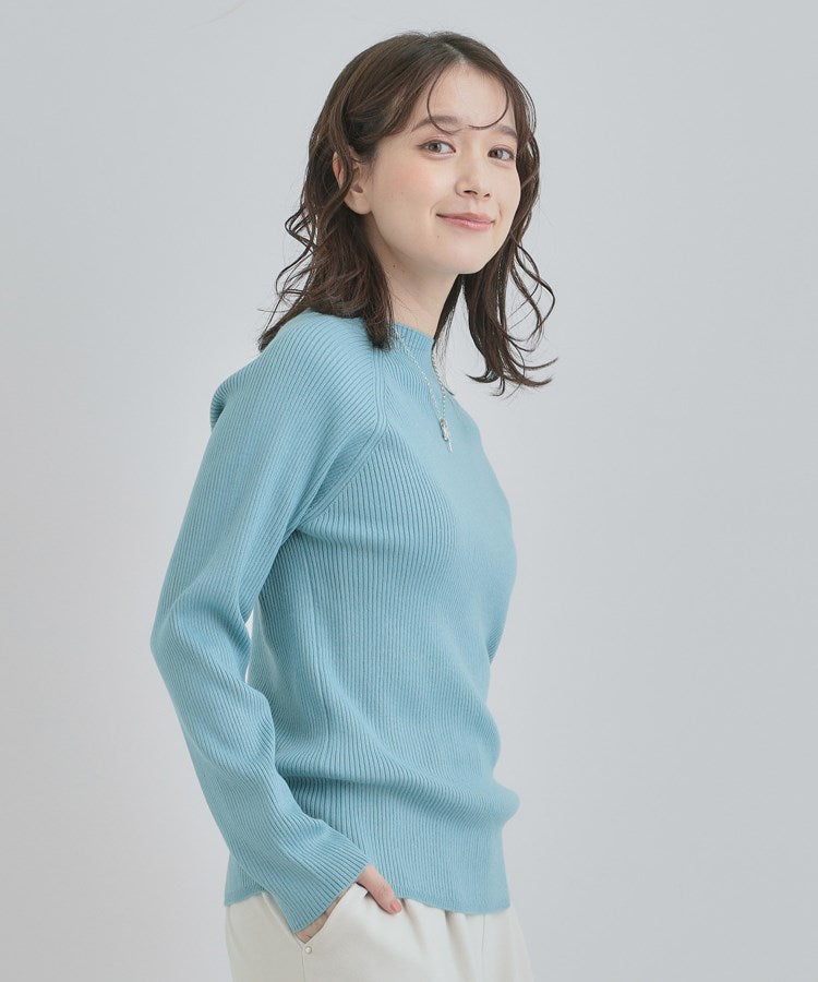 シューラルー SHOO･LA･RUE 【洗濯機可】ちくちくしにくい やわらかリブハイネックニット （チャコールグレー(014)） チャコールグレー(014)