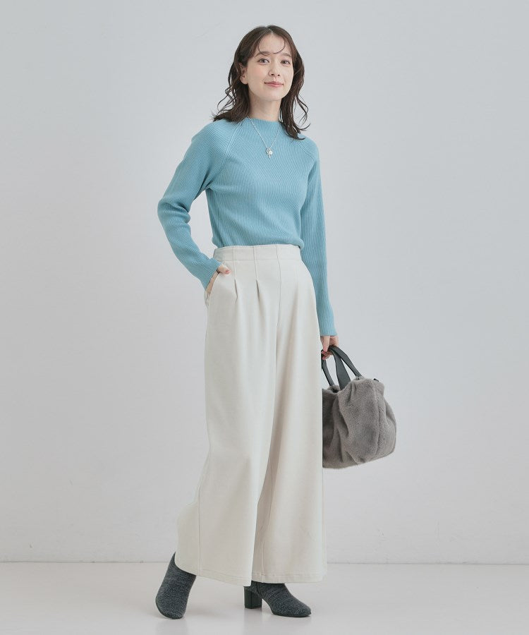 シューラルー SHOO･LA･RUE 【洗濯機可】ちくちくしにくい やわらかリブハイネックニット （チャコールグレー(014)） チャコールグレー(014)