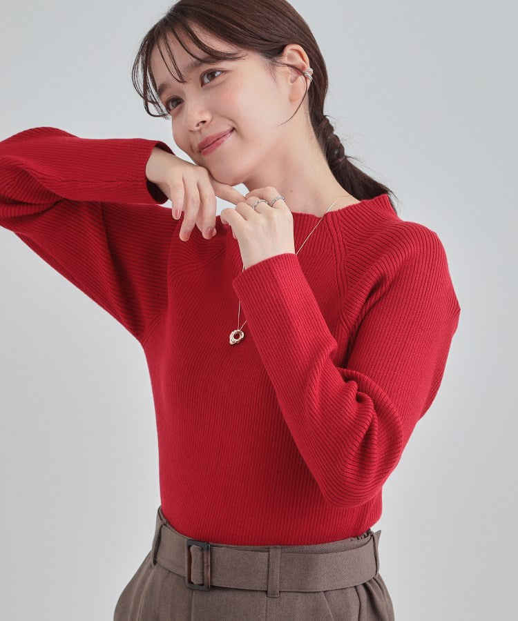 シューラルー SHOO･LA･RUE 【洗濯機可】ちくちくしにくい やわらかリブハイネックニット （チャコールグレー(014)） チャコールグレー(014)