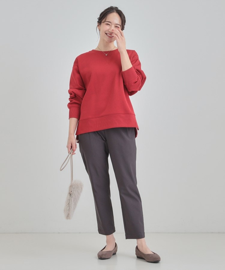 シューラルー SHOO･LA･RUE 【あったか】ガゼット付き裏起毛スウェット （レッド(063)） レッド(063)