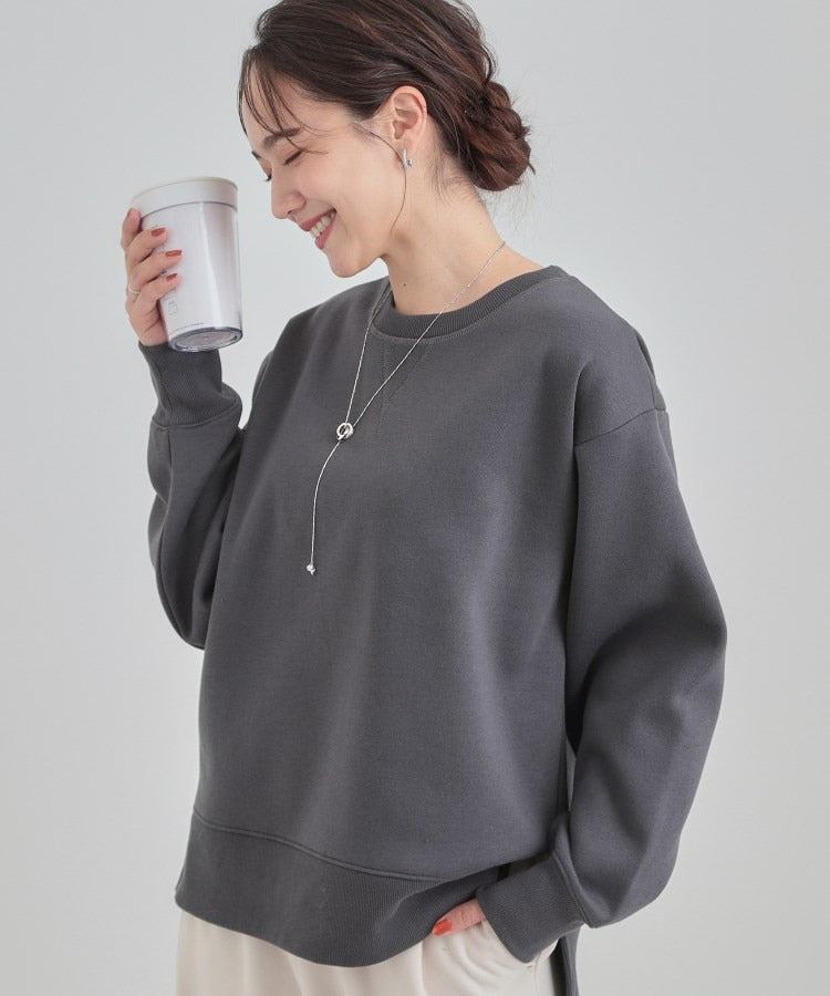 シューラルー SHOO･LA･RUE 【あったか】ガゼット付き裏起毛スウェット （チャコールグレー(013)） チャコールグレー(013)