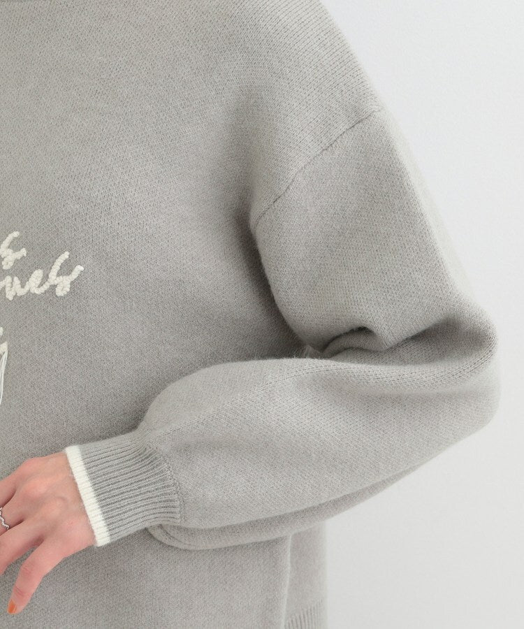 シューラルー SHOO･LA･RUE スカラップが大人かわいい 刺繍ロゴニット コード刺繍ニット （アイボリー(504)） アイボリー(504)