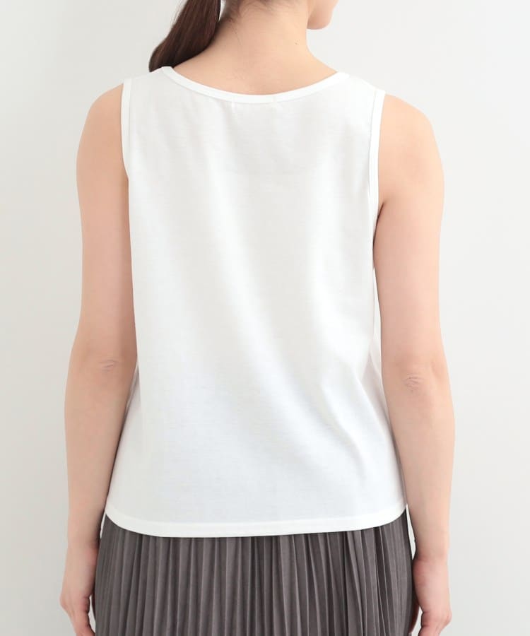 シューラルー SHOO･LA･RUE 【2点セット】透かし編み柄が上品なタンク付きニットセット （ブラウン(044)） ブラウン(044)