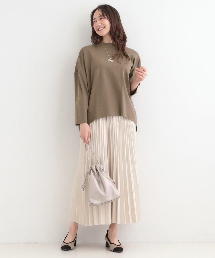 シューラルー SHOO･LA･RUE 【接触冷感、UVカット、抗菌防臭】スムース 前振りゆるトップス （ピンク(073)） ピンク(073)