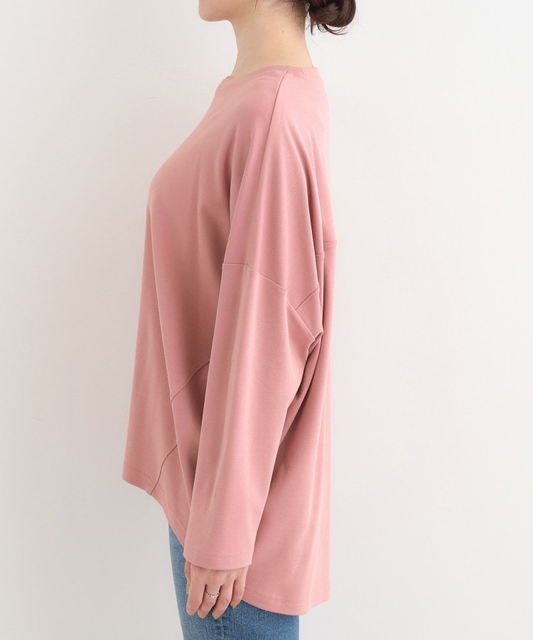 シューラルー SHOO･LA･RUE 【接触冷感、UVカット、抗菌防臭】スムース 前振りゆるトップス （ピンク(073)） ピンク(073)