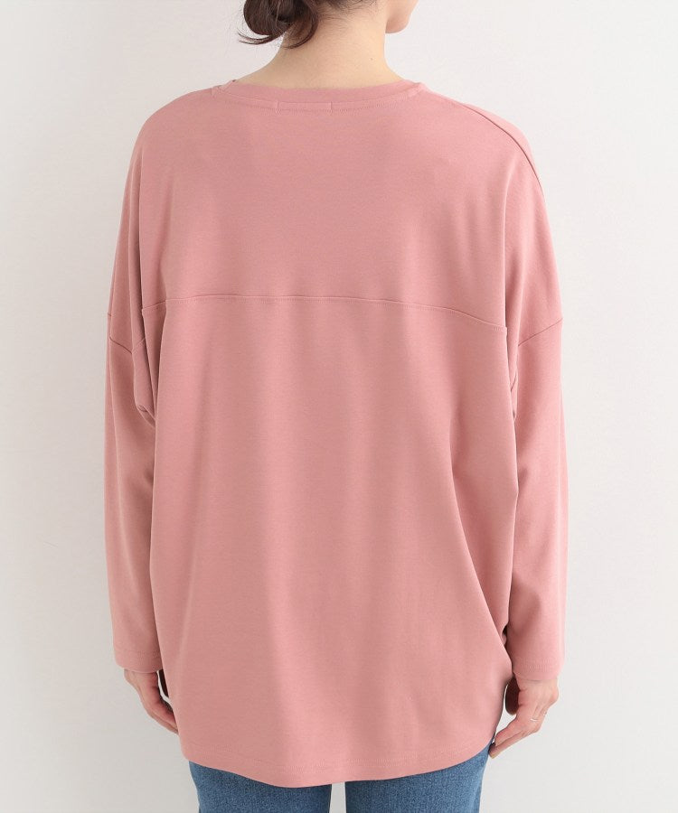 シューラルー SHOO･LA･RUE 【接触冷感、UVカット、抗菌防臭】スムース 前振りゆるトップス （ピンク(073)） ピンク(073)