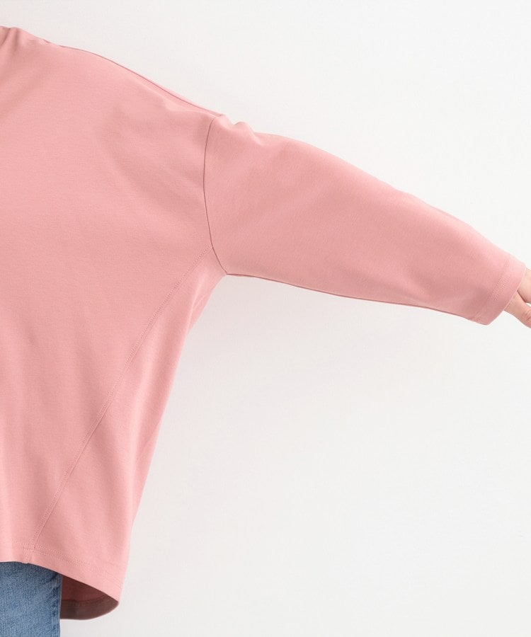 シューラルー SHOO･LA･RUE 【接触冷感、UVカット、抗菌防臭】スムース 前振りゆるトップス （ピンク(073)） ピンク(073)