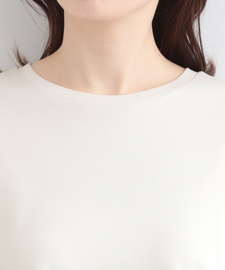 シューラルー SHOO･LA･RUE 【接触冷感、UVカット、抗菌防臭】スムース 裾布帛切り替え （サックスブルー(090)） サックスブルー(090)