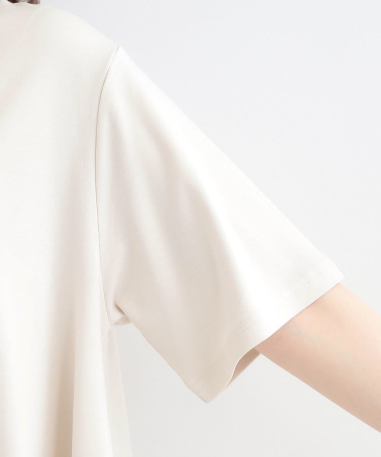シューラルー SHOO･LA･RUE 【接触冷感、UVカット、抗菌防臭】スムース 裾布帛切り替え （サックスブルー(090)） サックスブルー(090)