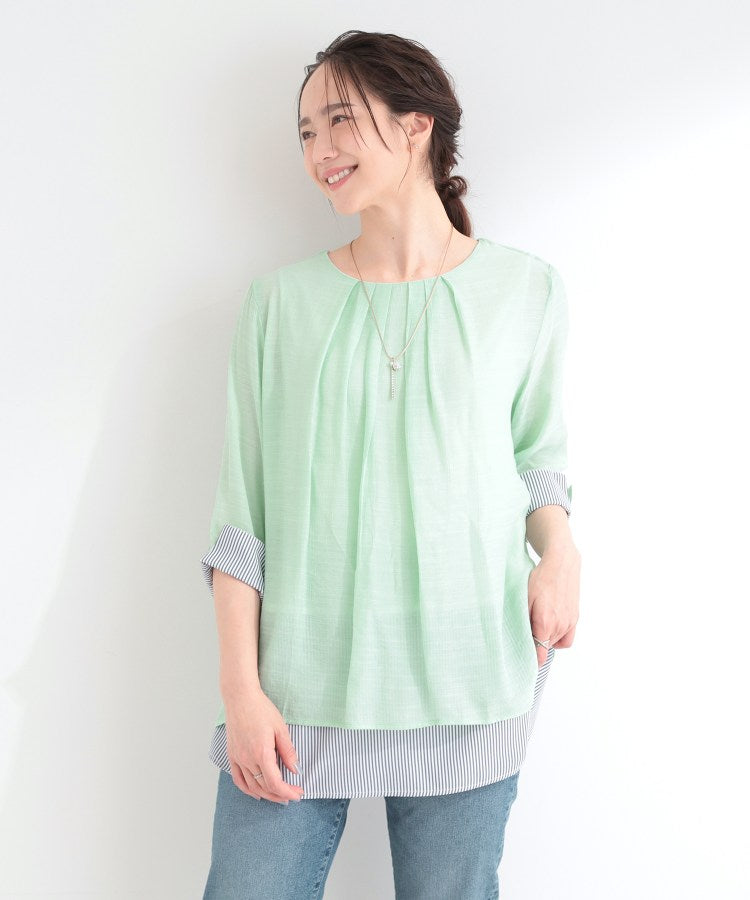 シューラルー SHOO･LA･RUE スラブレイヤードトップス （ネイビー(094)） ネイビー(094)