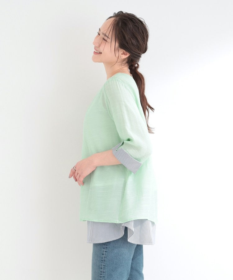 シューラルー SHOO･LA･RUE スラブレイヤードトップス （ネイビー(094)） ネイビー(094)