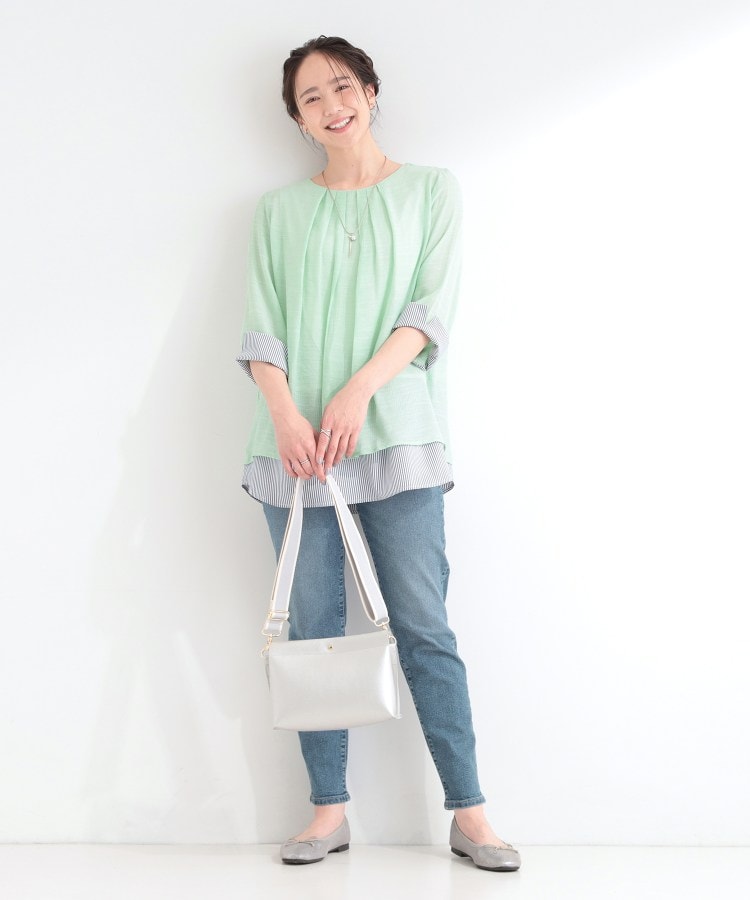 シューラルー SHOO･LA･RUE スラブレイヤードトップス （ネイビー(094)） ネイビー(094)