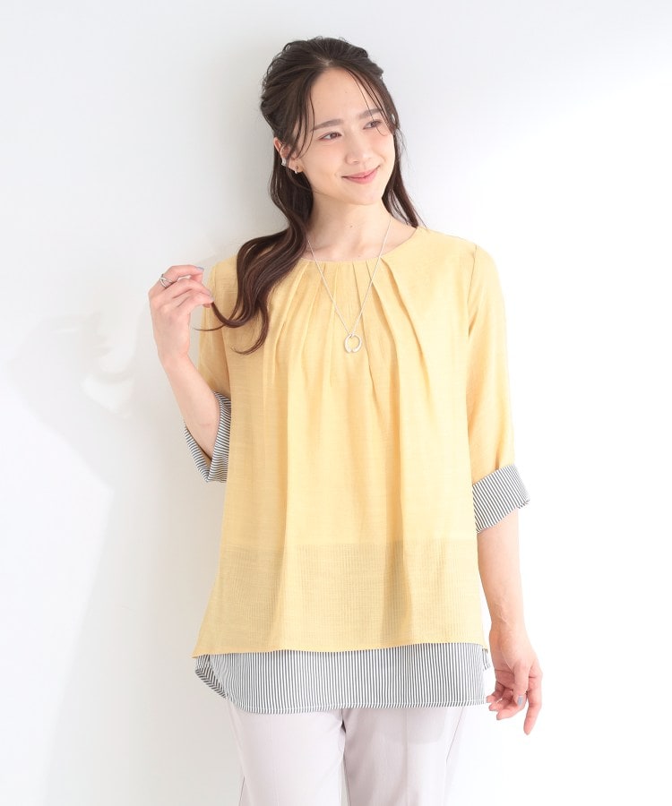 シューラルー SHOO･LA･RUE スラブレイヤードトップス （ネイビー(094)） ネイビー(094)