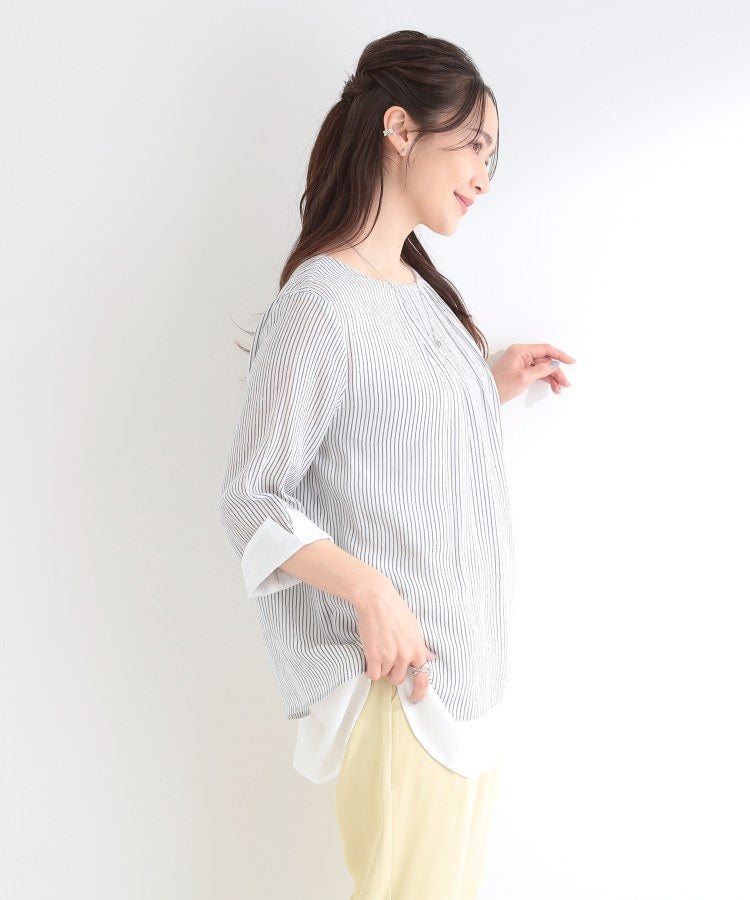 シューラルー SHOO･LA･RUE スラブレイヤードトップス （ネイビー(094)） ネイビー(094)