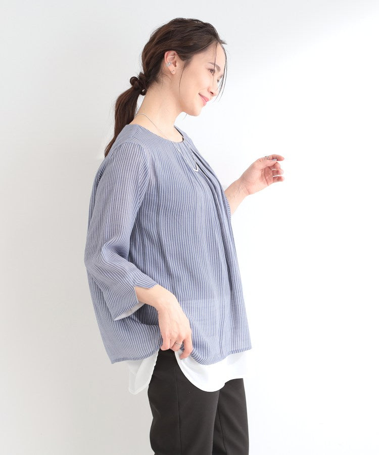 シューラルー SHOO･LA･RUE スラブレイヤードトップス （ネイビー(094)） ネイビー(094)