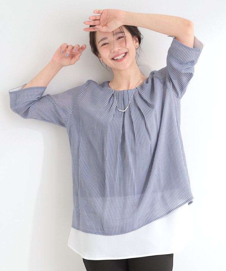 シューラルー SHOO･LA･RUE スラブレイヤードトップス （ネイビー(094)） ネイビー(094)
