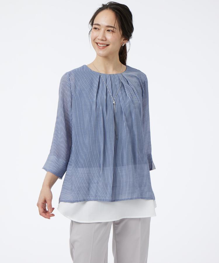 シューラルー SHOO･LA･RUE スラブレイヤードトップス （ネイビー(094)） ネイビー(094)