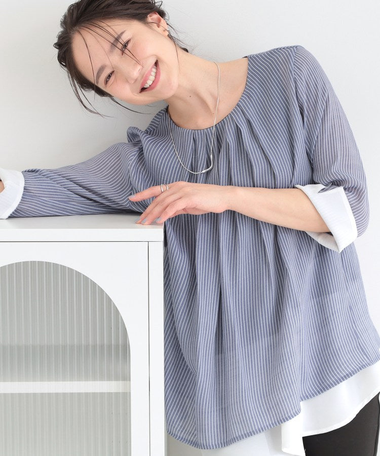 シューラルー SHOO･LA･RUE スラブレイヤードトップス （ネイビー(394)） ネイビー(394)