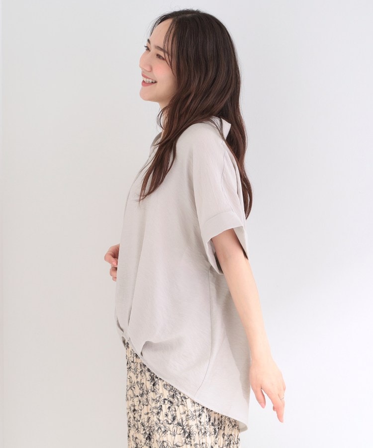 シューラルー SHOO･LA･RUE 【シューアイス】裾タックスキッパーシャツ （ブルーグリーン(097)） ブルーグリーン(097)